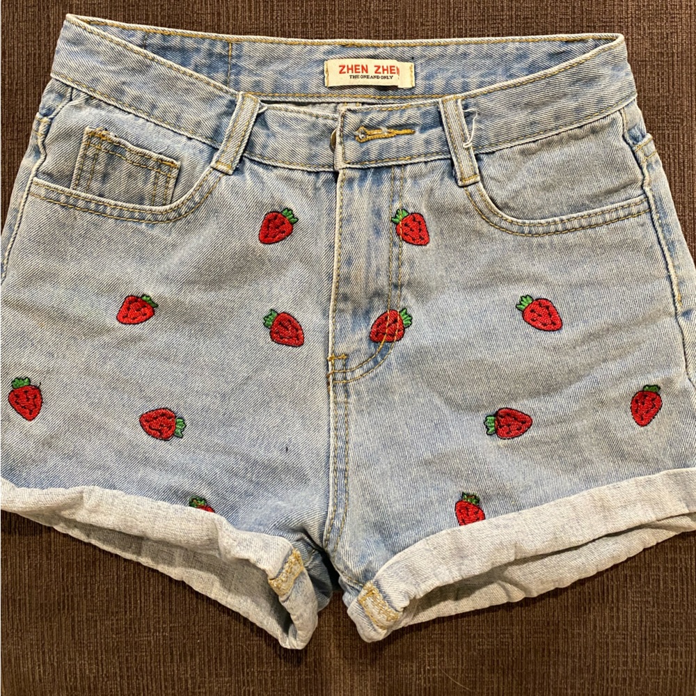 Strawberry Jean Shorts